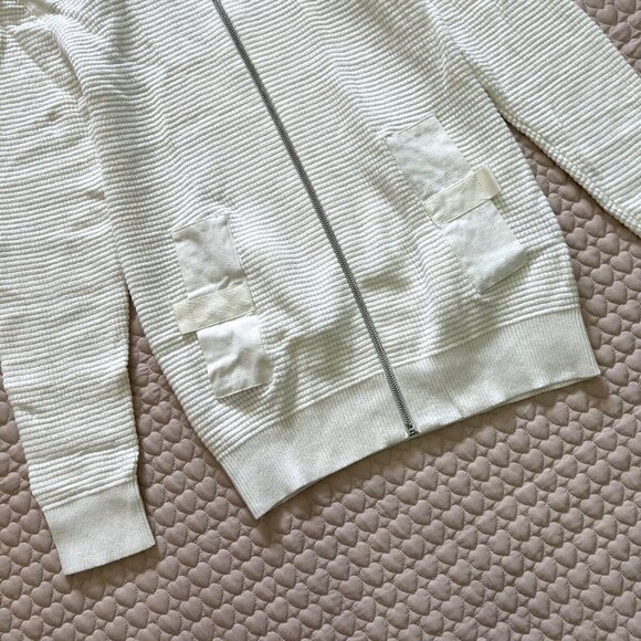 NWOT DIESEL Men's Sweater Zipped Cardigan Size M Cream Cotton Blend - Picture 5 of 13